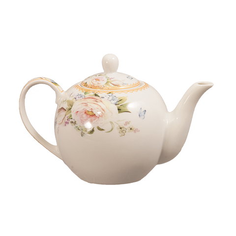 Blush Pink Rose Bouquet Bulk Porcelain Discount Teapot