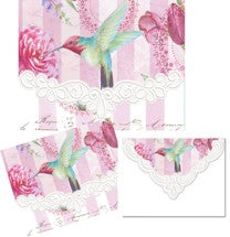 Carol Wilson Fine Art Bella Rose Hummingbird Embossed Note Card Portfolio Set of 10