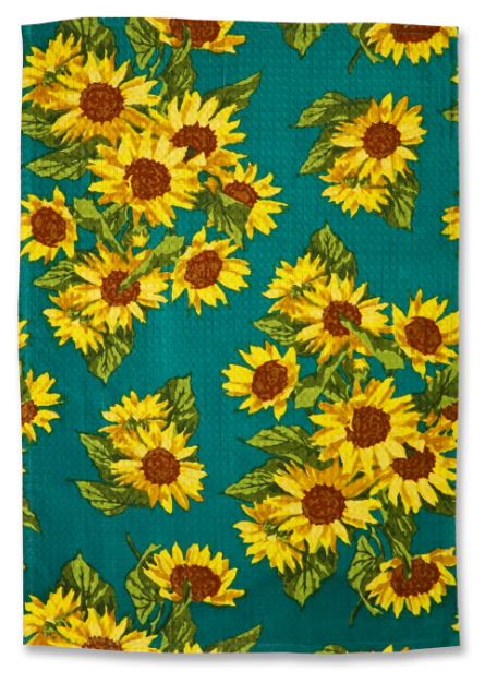 Sunflower Valley Green Tea Towels Set of 2