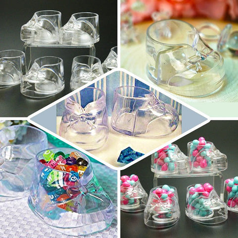 12 Pack Clear Fillable Baby Booties