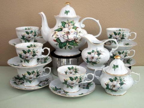 15 Piece Magnolia Porcelain Tea Set