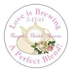 24 Custom Personalized Bridal Tea Bag Stickers