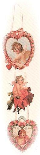3-Piece Hanging Ribbon Valentine Greeting in Pink Includes Envelope - Limited Rare Print!