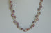 3 Strands Pink Pearl Necklace Magnetic Clasp