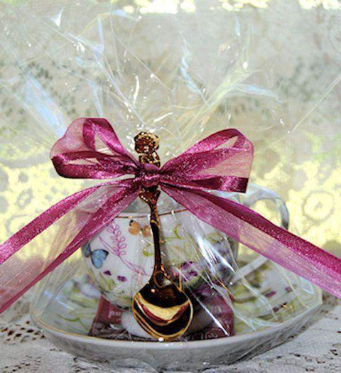 4 White Butterfly Teacup (Tea Cup) Tea Party Favors