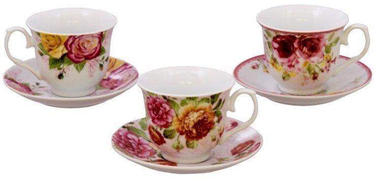 Assorted Roses Teacup (Tea Cup) Favors Set of 3-Roses And Teacups