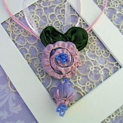 Avalon Rose Ribbon Necklace - One of Kind!
