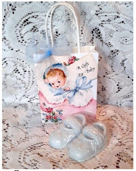 Baby Bootie Gift Soap Favors Blue