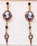 Black Cameo and Crystal Drop Earrings