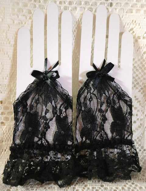 Black Lace Fingerless Gloves Perfect for Tea Parties or Bridal Affairs!
