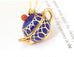 Blue Enameled Teapot Necklace