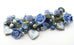 Blue Roses with Broken China Hearts and Pearls Bracelet