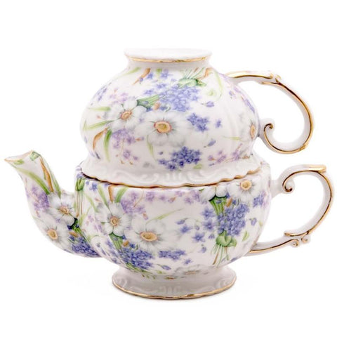 Blue Violet Bouquet Tea For One - Only 3 Left!