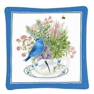 Bluebird on Tea Cup Spiced Mug and Tea Cup Mat