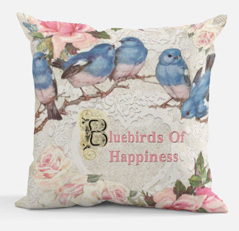 Bluebirds of Happiness Accent Pillow 18 x 18