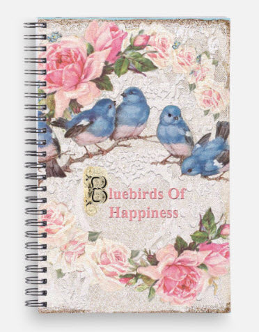 Bluebirds of Happiness Spiral Notebook Journal