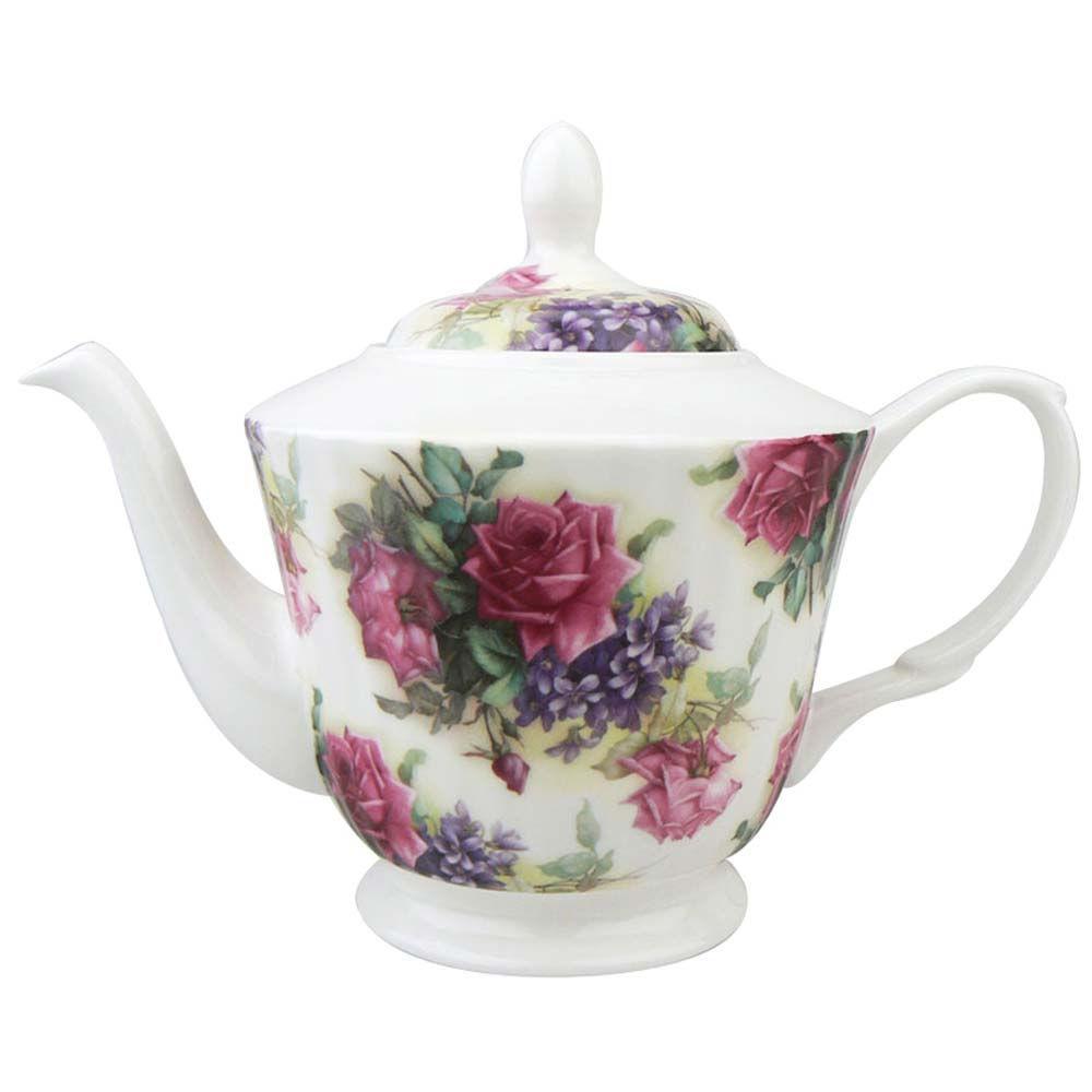 Bone China 5 Cup English Rose Red Teapot - 1 Left!