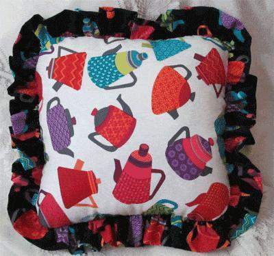 Bright and Bold Teapots Accent Pillow