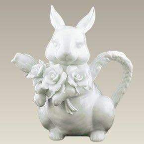 Bunny Rabbit Shaped Teapot-Roses And Teacups