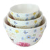 Butterflies and Hydrangeas Porcelain Mixing Bowls Set of 3