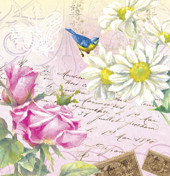 Carol Wilson Daisy Rose Hardcover Memo Pad with Designer Pen Carol's Rose Garden