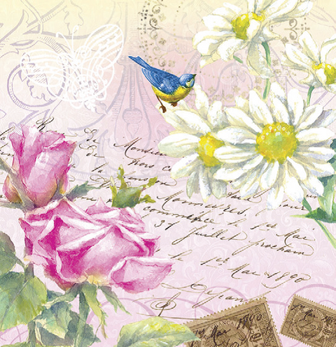 Carol Wilson Daisy Rose Hardcover Memo Pad with Designer Pen Carol's Rose Garden