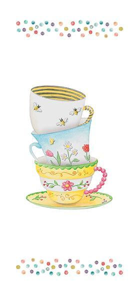 Carol Wilson Fine Arts Tea Towel Tea Cup Stack