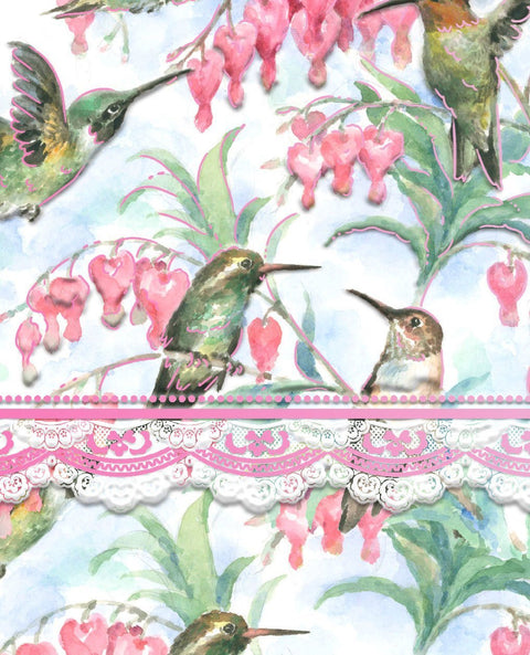 Carol Wilson Hummingbird Embossed Mini Purse Notepad-Roses And Teacups