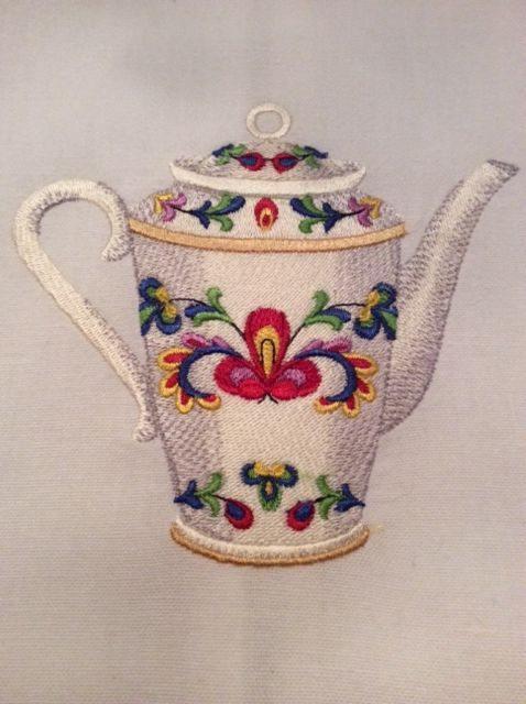 China Teapot Embroidered Tea Towel - Only 1 Left