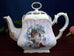 Christmas Ribbon Wreath 8 Cup Square Porcelain Teapot-Roses And Teacups
