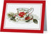 Christmas Tea Cup Holiday Greeting Card Set of 10-Roses And Teacups