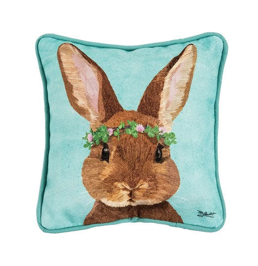 Clover Bunny Accent Pillow