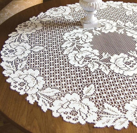 Cottage Rose Lace Table Topper - Only 1 Left!