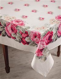 Days of Yore Roses Linen Tablecloth