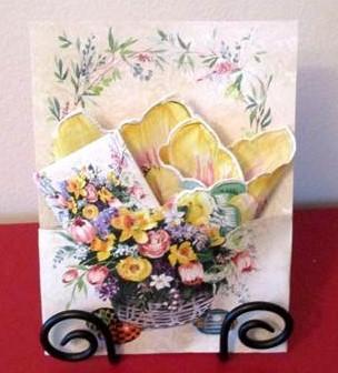 Easter Basket Gift Hankie Card with Tea Included