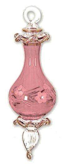 Egyptian Glass Handcrafted Pink Pear Ornament