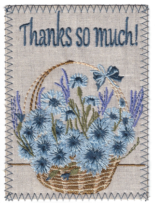 Embroidered Linen Thanks So Much Greeting Card