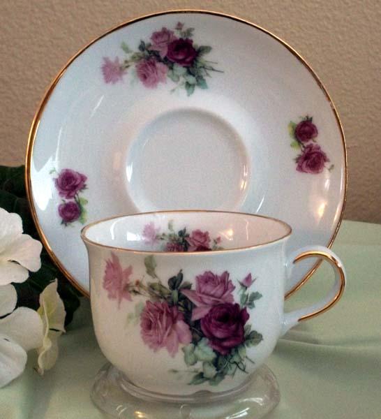 Emma Porcelain Tea Cup and Saucer - Olympia Rose Set of 2