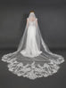 Extra Wide Royal Cathedral Bridal Veil with Crystal & Sequin Lace Applique