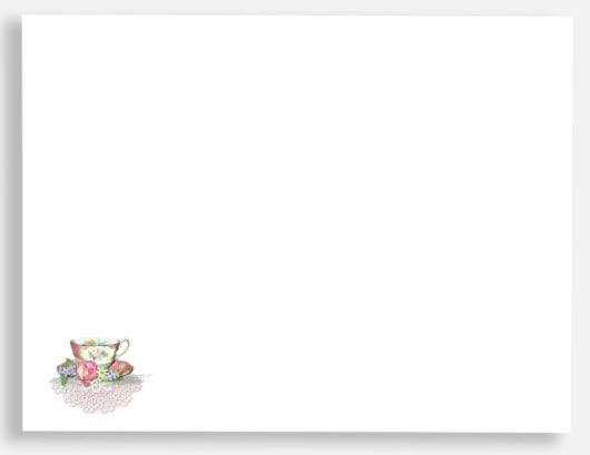 Fine China Tea Cup Blank Greeting Card Envelope Front