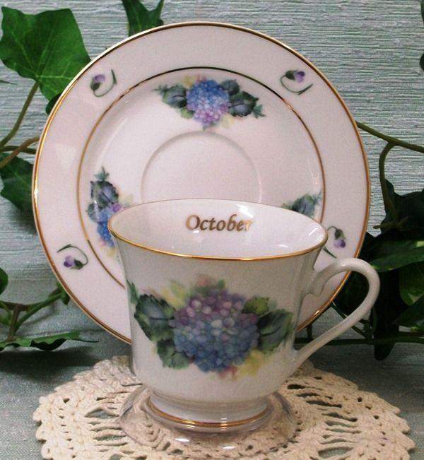 Flower of the Month Birthday Teacup - October