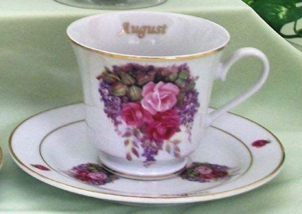 Flower of the Month Birthday Teacup and Saucer - August