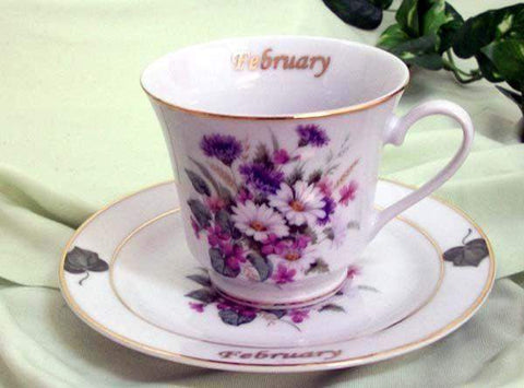 Flower of the Month Teacup - February