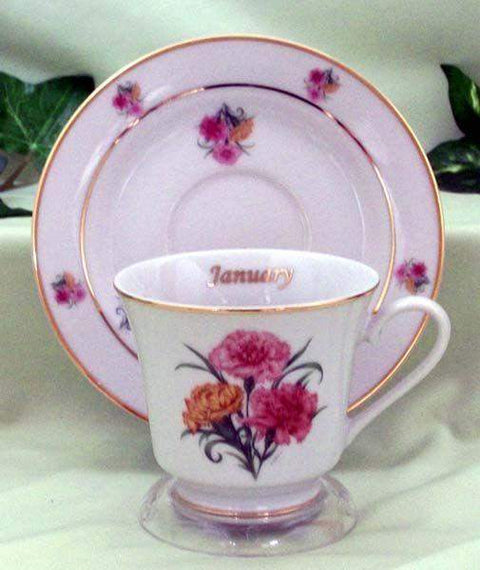 Flower of the Month Teacup - January