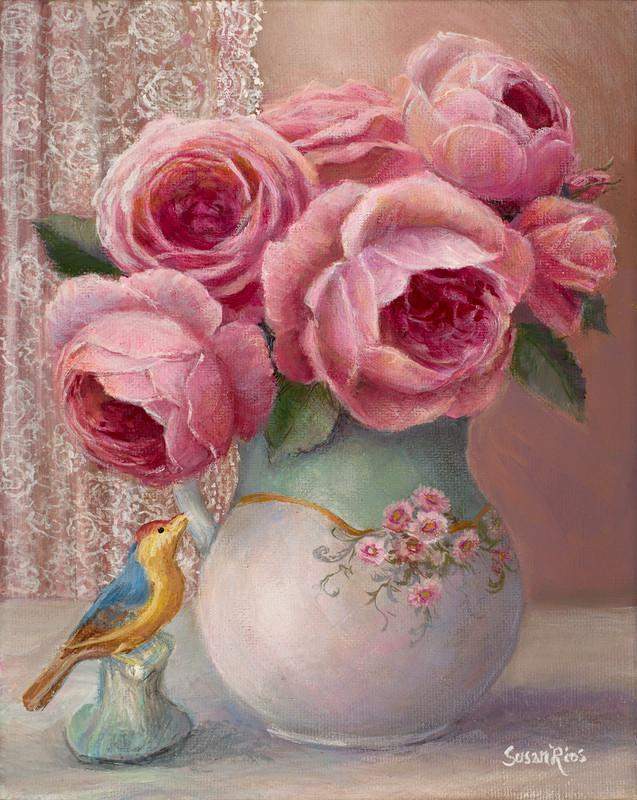 Garden Roses Susan Rios Keepsake Tea Art