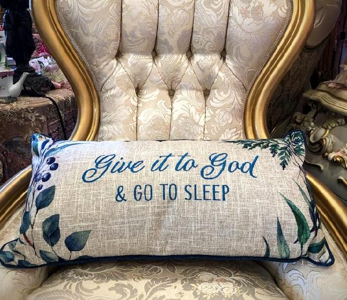 Give It To God Embroidered Pillow