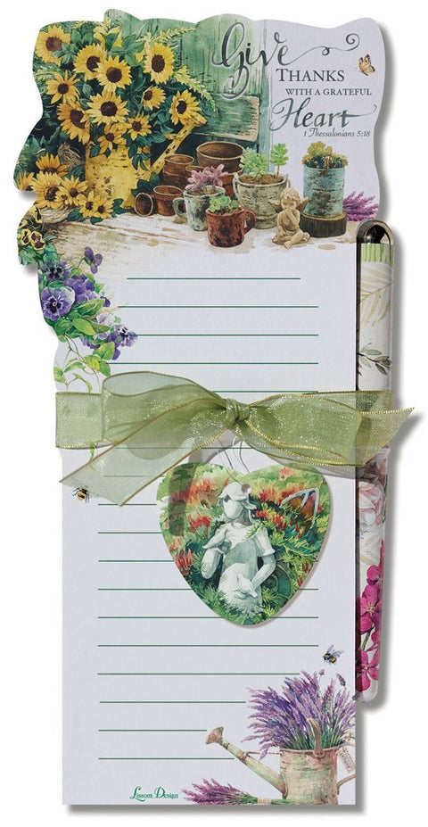 Give Thanks Sunflower Garden Magnetic Shopping List To Do Pad with Pen