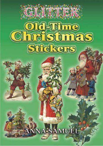 Glitter Old Time Christmas Holiday Stickers