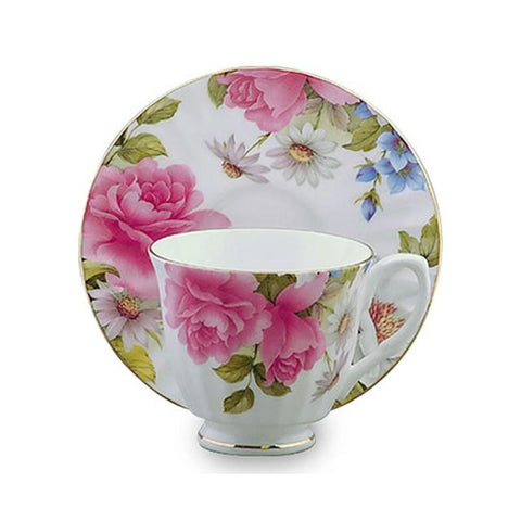 Grace's Rose Fine Bone China Tea Cup (Teacup) and Saucer Set