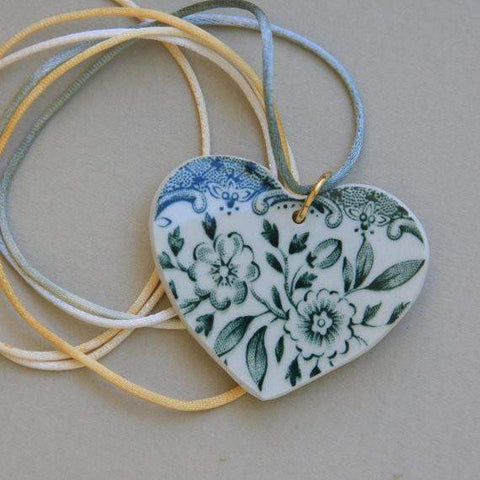 Green Scroll Heart Pendant 1 AVAILABLE